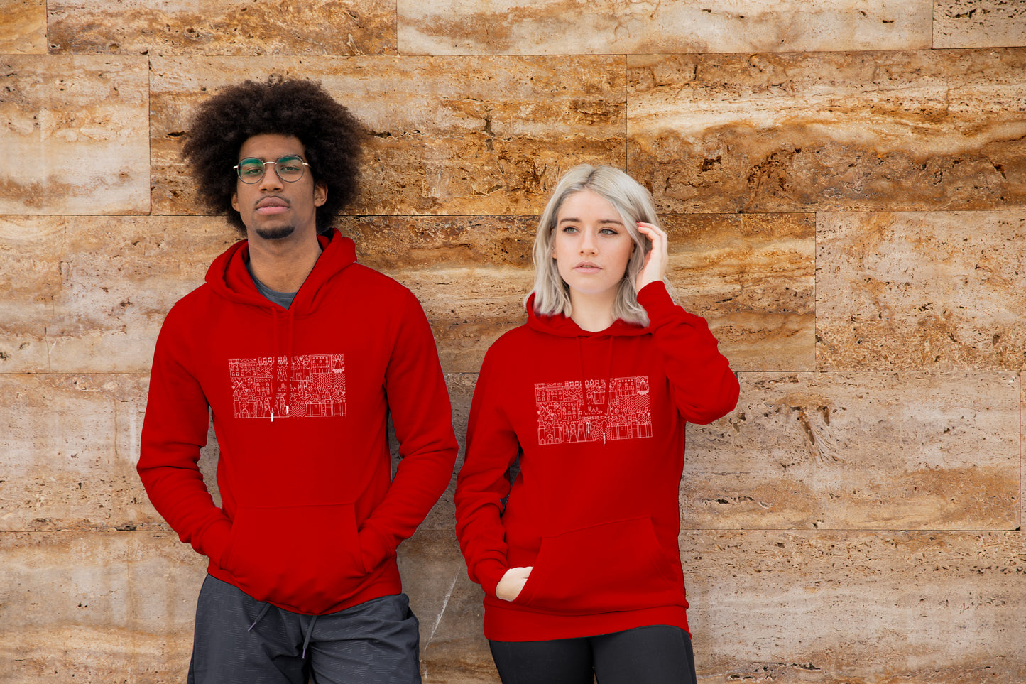 Sudadera Unisex con capucha Corella cultura Gráfica Brocos