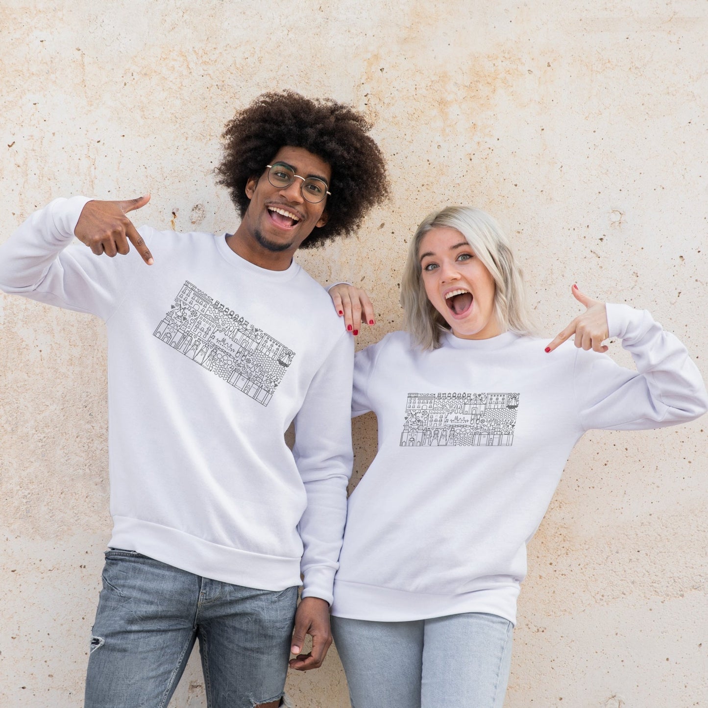 Sudadera Unisex sin capucha Corella cultura Gráfica Brocos