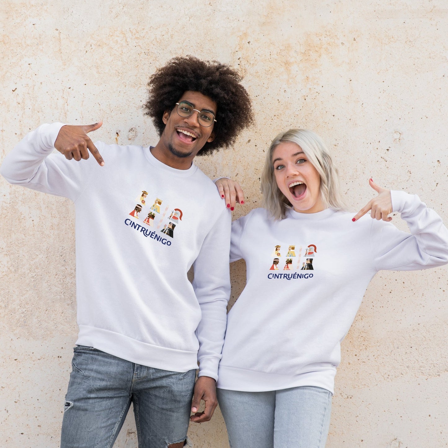 Sudadera Unisex sin capucha Cintruénigo cultural Gráfica Brocos